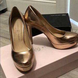 Rose gold pumps